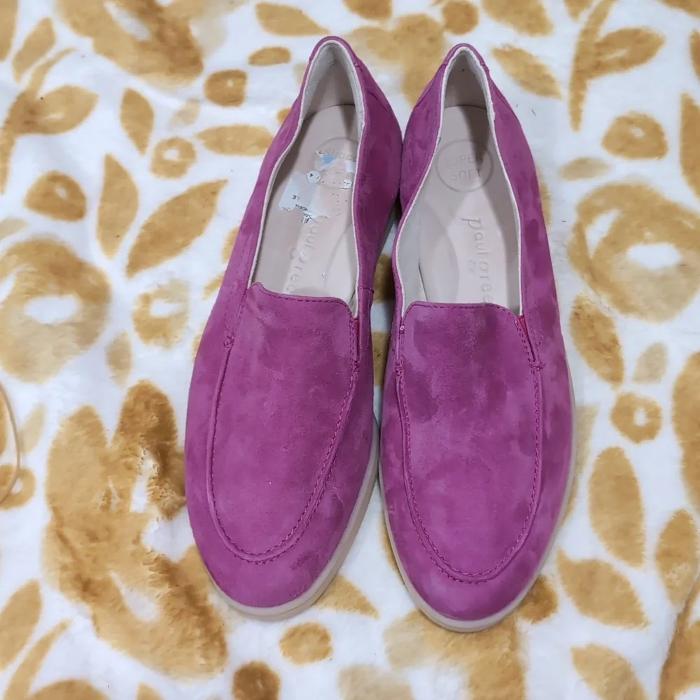 Paul Green Pink Loafers with Soft Suede and Rounded Toe - Picture 2 of 3